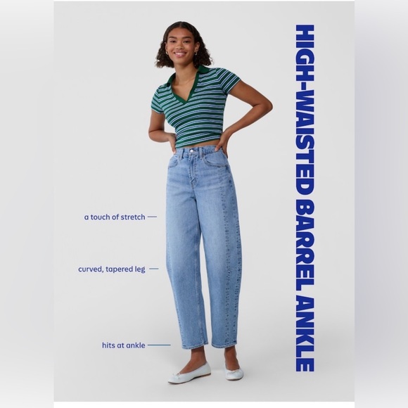 High-Waisted Barrel Ankle Jeans - Picture 4 of 8